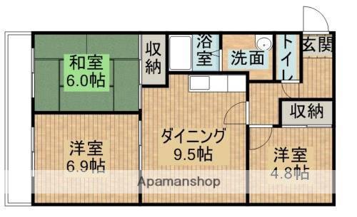 リアライズ山下町(3DK/9階)の間取り写真
