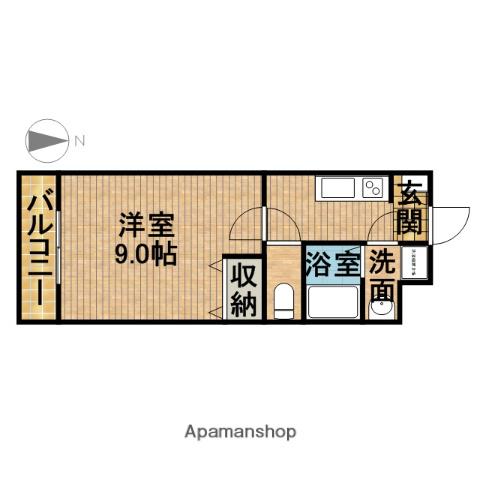 ブライトタイムⅠ(1K/1階)の間取り写真