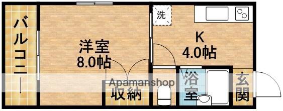 グランドハイツ白梅(1K/2階)の間取り写真