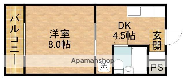 アプリコットハウスⅠ(1K/2階)の間取り写真