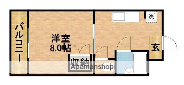 クレーバーマンションⅡ(1DK/1階)の間取り写真