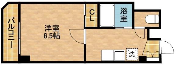 ホリホックイン元浜(1K/4階)の間取り写真