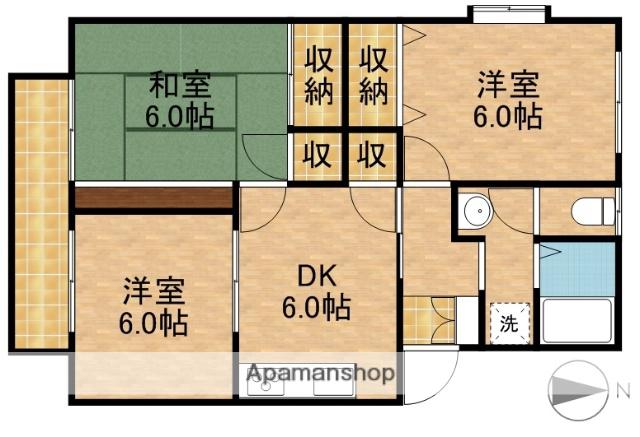 ドリームハイツカワセⅡ(3DK/2階)の間取り写真