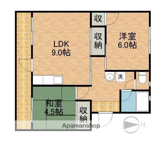 マンション佐鳴台(2DK/1階)の間取り写真