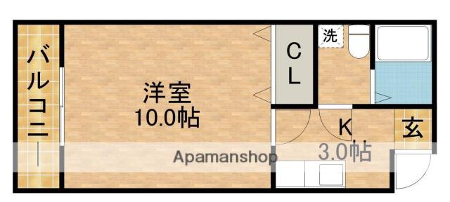 メゾンドゥボヌ-ル(1K/2階)の間取り写真
