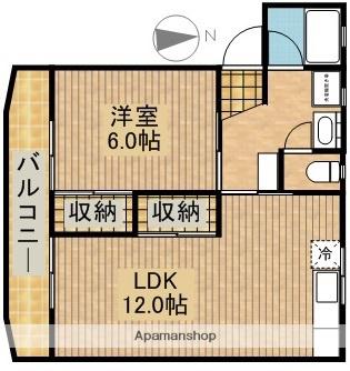 シティコーポK(1LDK/2階)の間取り写真