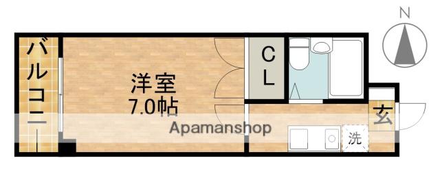 パラシオ萩丘(1K/3階)の間取り写真