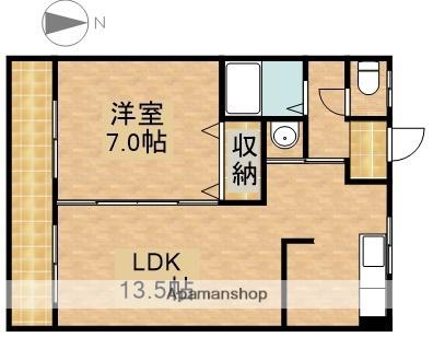 クリスタルアイ(1LDK/2階)の間取り写真