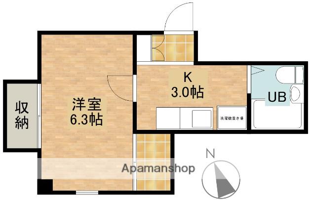 ルミシアⅡ(1K/4階)の間取り写真