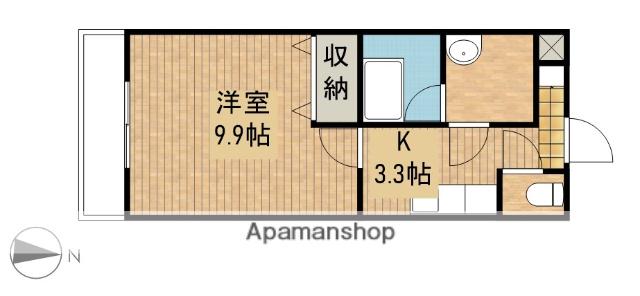 PARTIRE(1K/1階)の間取り写真