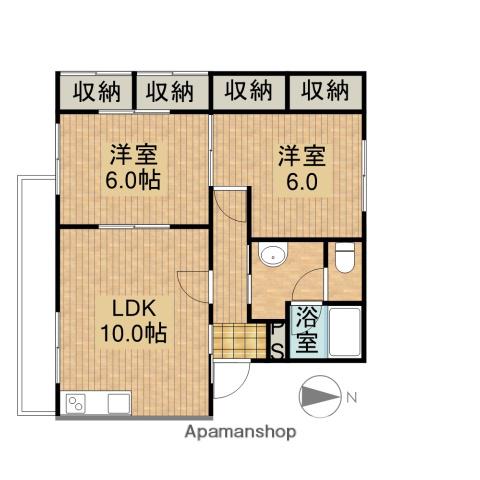 フォレストⅡ(2LDK/2階)の間取り写真