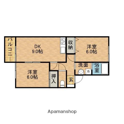 サンシャイン堀江Ⅱ(2DK/1階)の間取り写真