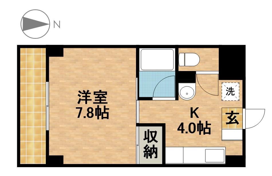 アベニュー山下(1K/6階)の間取り写真