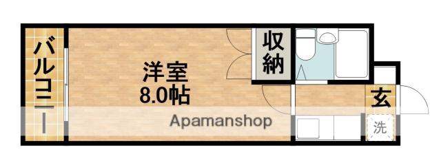 中沢CHG(1K/4階)の間取り写真