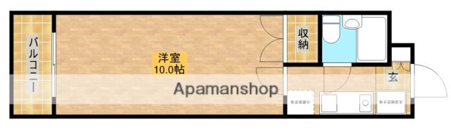 中沢CHG(1K/4階)の間取り写真