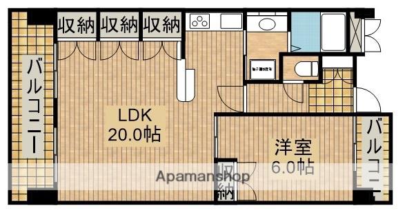 クレール浜松Ⅱ(1LDK/8階)の間取り写真