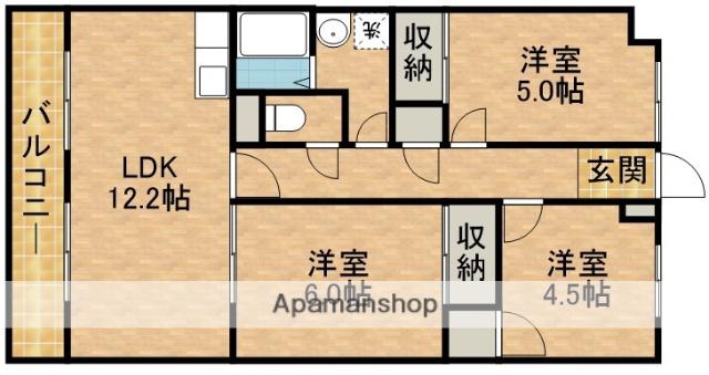 プラセオ上島(3LDK/4階)の間取り写真