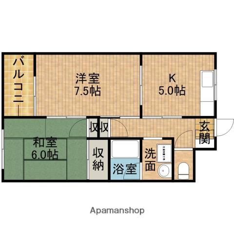 リミエールKⅡ(2K/2階)の間取り写真