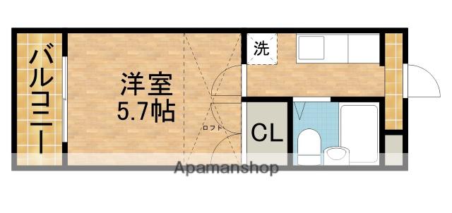 ガーデンコートTM和地山(1K/2階)の間取り写真