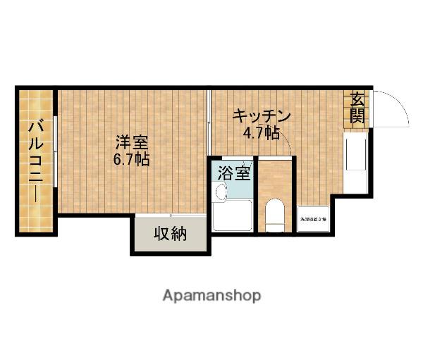 サンリバーハイツ(1K/1階)の間取り写真