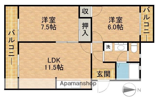 レジデンス曳馬(2LDK/1階)の間取り写真