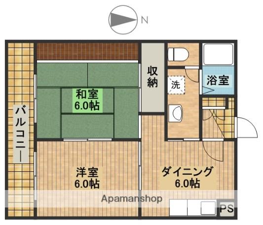 コルマール(2DK/3階)の間取り写真