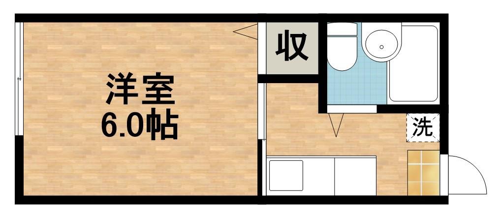 アスターB(1K/1階)の間取り写真