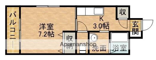 ティアラ西伊場(1K/1階)の間取り写真
