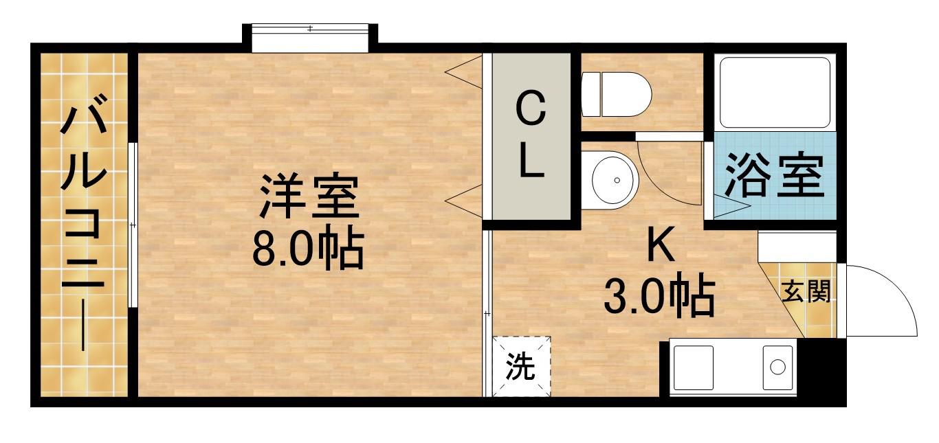 ショウトク(1K/1階)の間取り写真