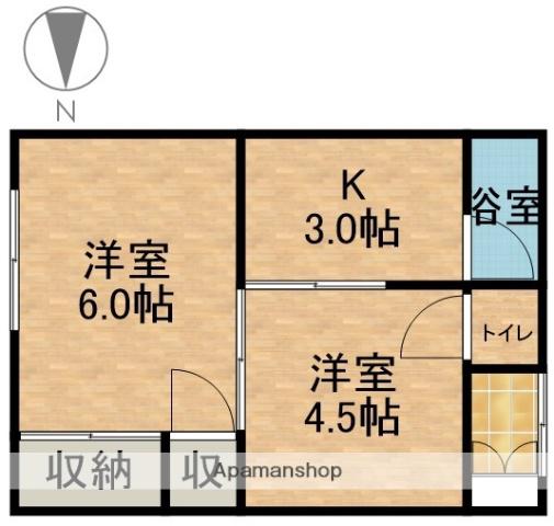 第2メゾン愛(2K/2階)の間取り写真