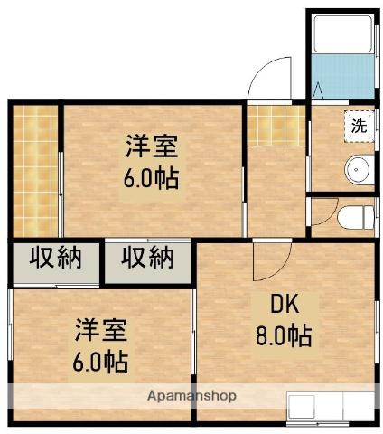 メゾンブライトA(2DK/1階)の間取り写真