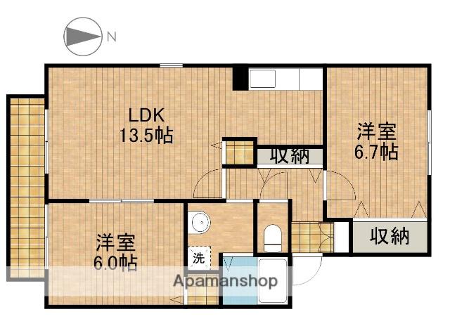 アネシス(2LDK/1階)の間取り写真