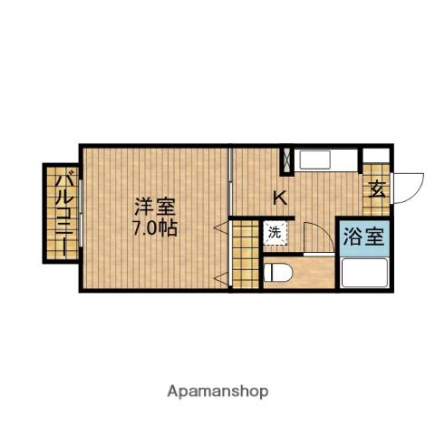 グリーンパレス(1K/2階)の間取り写真