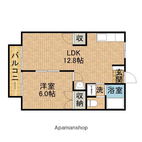 ドミール葵(1LDK/2階)の間取り写真