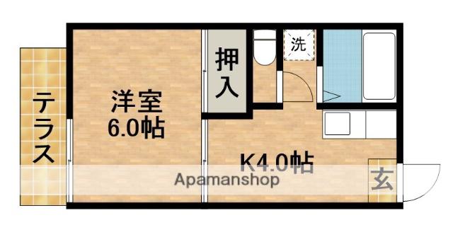 つつじヶ丘コーポ(1K/1階)の間取り写真