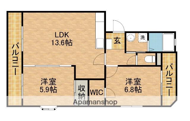 ベルデュール(2LDK/3階)の間取り写真