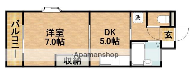 グランテット(1DK/2階)の間取り写真