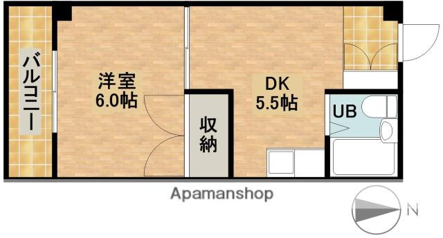 ビラ・モデルナ(1DK/3階)の間取り写真