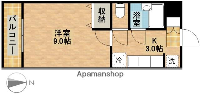 ローザンヌⅥ(1K/1階)の間取り写真