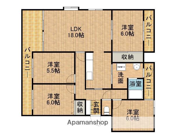 バーディ蜆塚(4LDK/2階)の間取り写真
