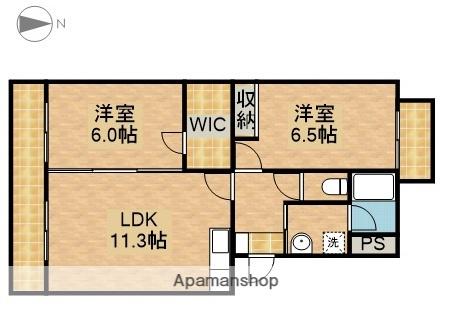 クリスタル・フォレスト(2LDK/4階)の間取り写真