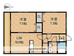 フォンテーヌ(2LDK/1階)の間取り写真
