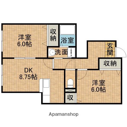 メゾン中村(2DK/1階)の間取り写真