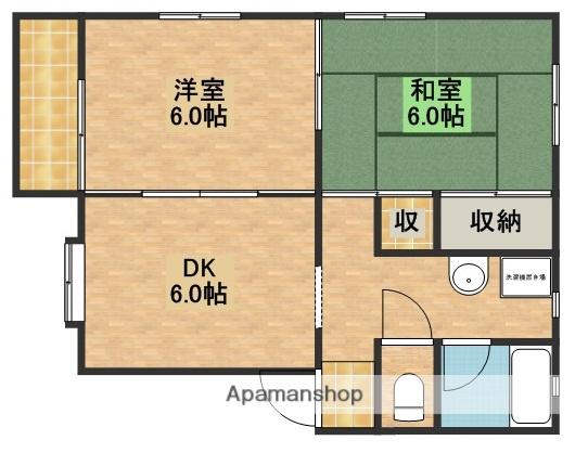 フロイデン(2DK/2階)の間取り写真