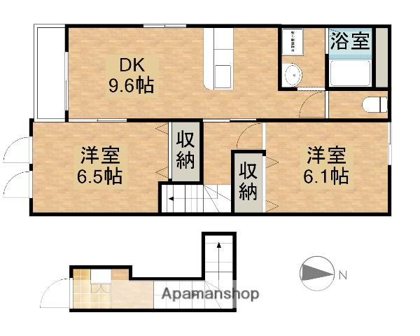 東海道本線 愛野駅(静岡) 徒歩20分 2階建 築16年(2DK/2階)の間取り写真