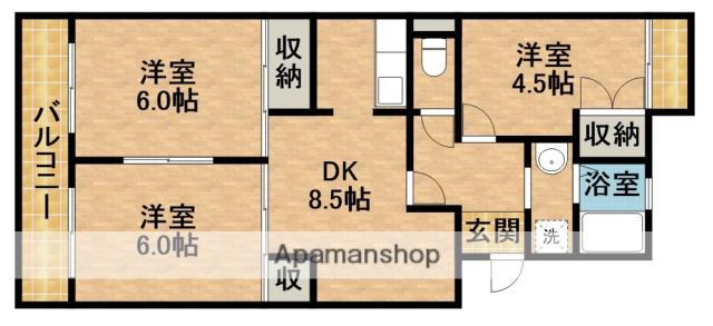 アーバンビレッジ(3DK/3階)の間取り写真