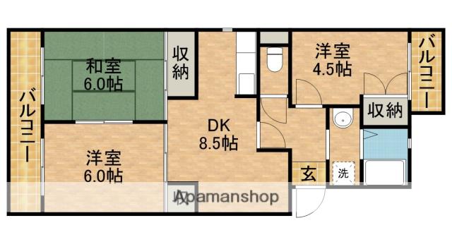 アーバンビレッジ(3DK/3階)の間取り写真