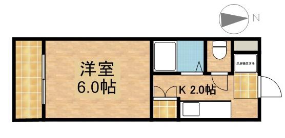 オスカーマンション(1K/2階)の間取り写真