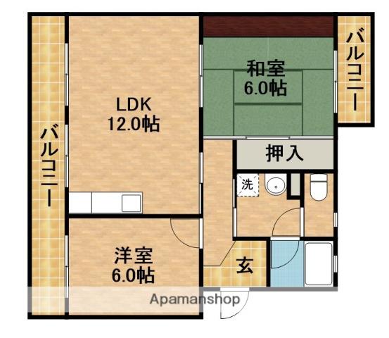 コア西伊場(2LDK/3階)の間取り写真