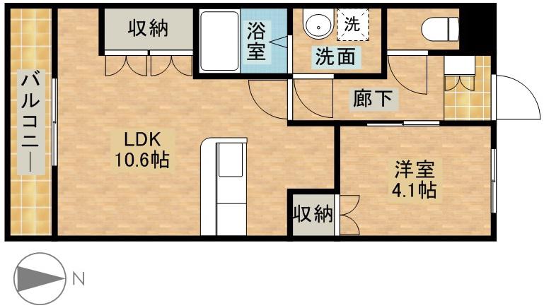 ヴィラMS(1LDK/1階)の間取り写真